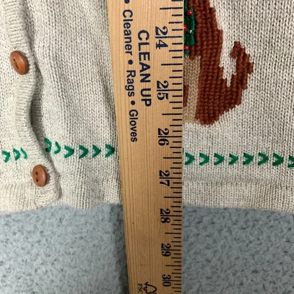 Marisa Christina Cardigan Plus 2X Tan Christmas Collection 2001 Dog Print Linen - Picture 9 of 10